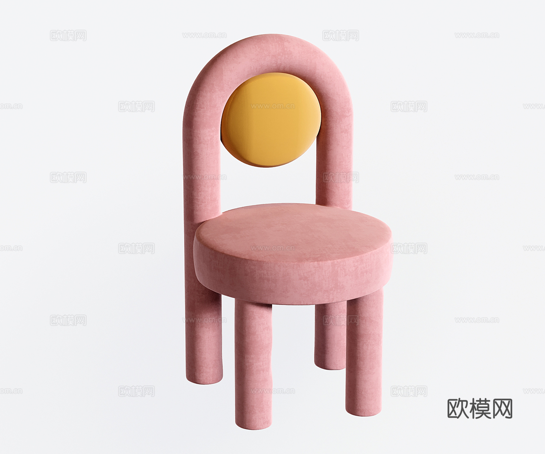 奶油风单椅 餐椅 儿童椅 现代梳妆椅 化妆椅su模型