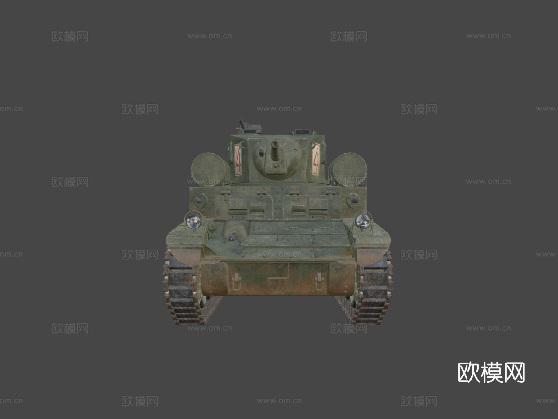 M3A1轻型坦克死亡地狱与毁灭3d模型下载（渲染图5）