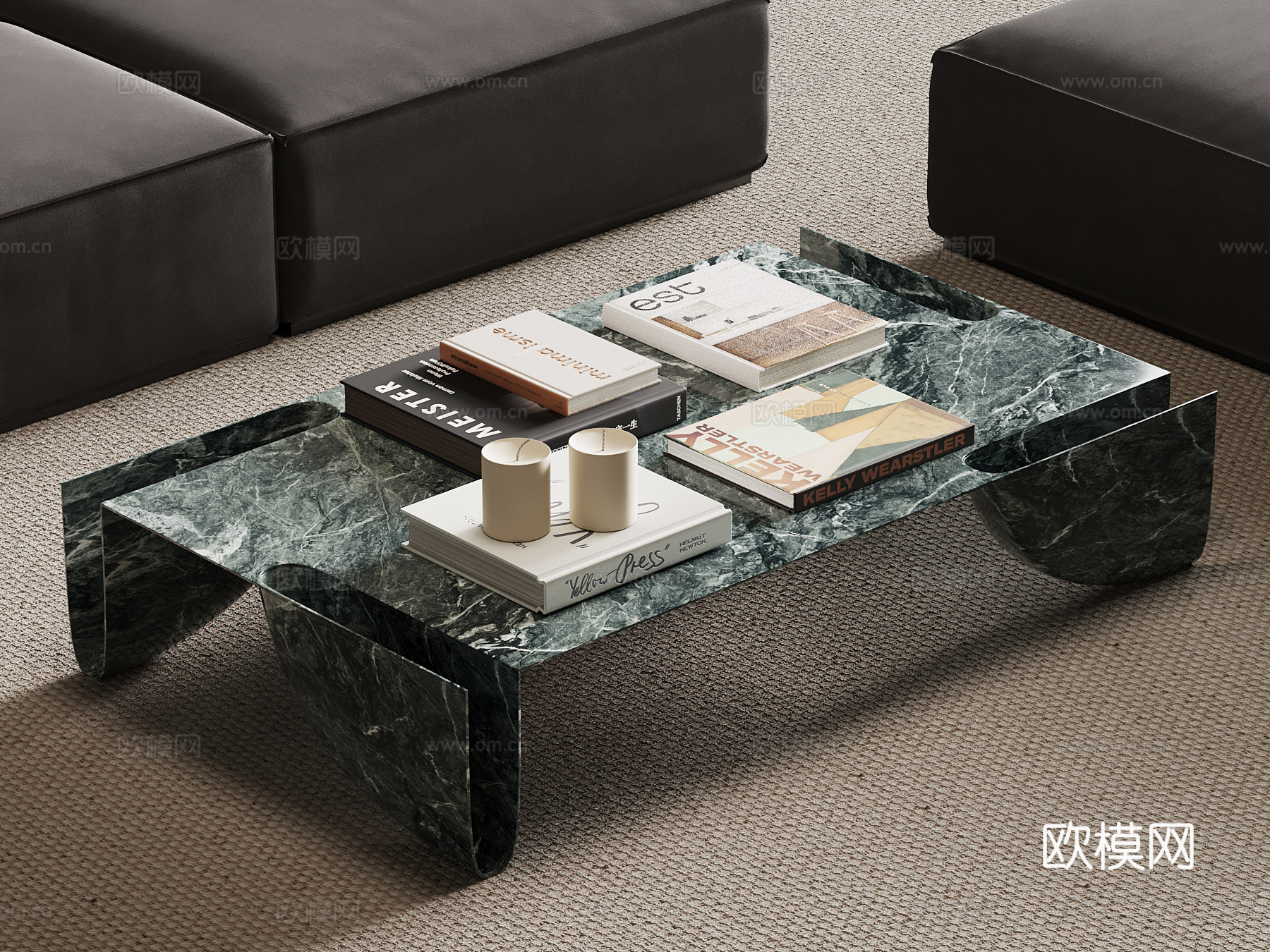 现代意式茶几 大理石茶几su模型