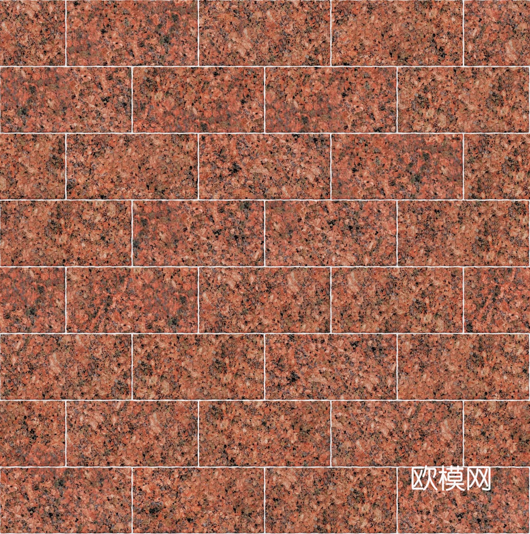 暗红色红色砂岩石板-矩形错缝-横向4