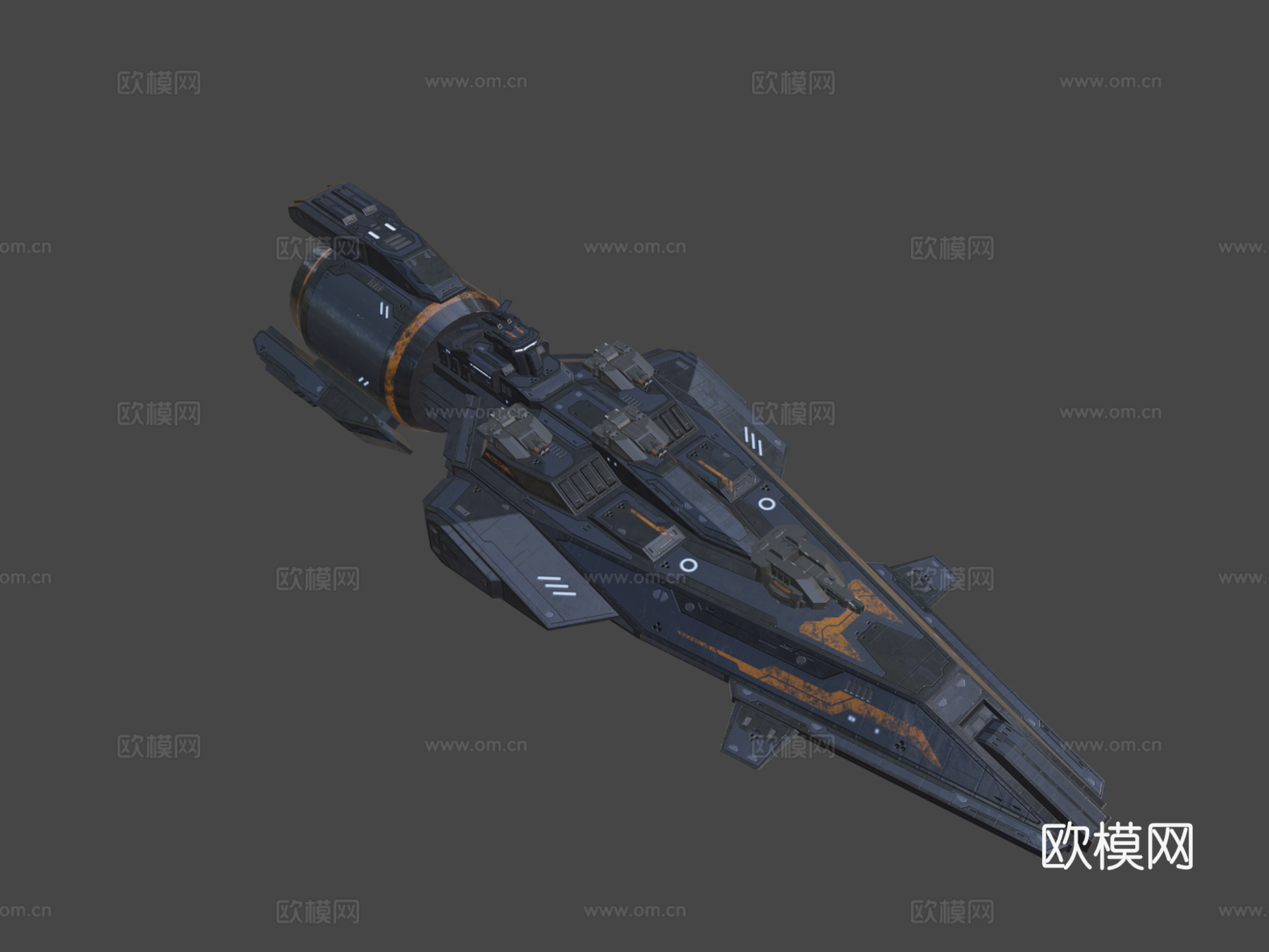 科幻轻型护卫舰水牛3d模型下载（渲染图7）
