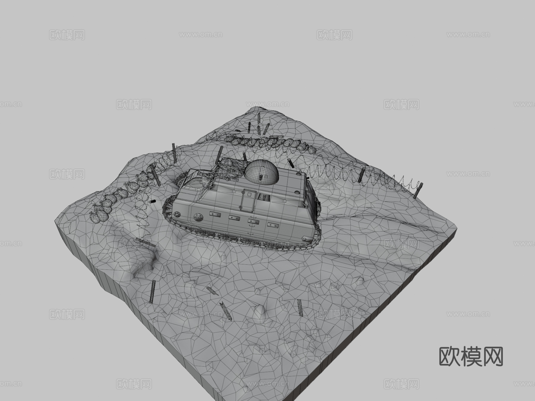 菲亚特2000利比亚平定行动1923年3d模型下载（渲染图3）