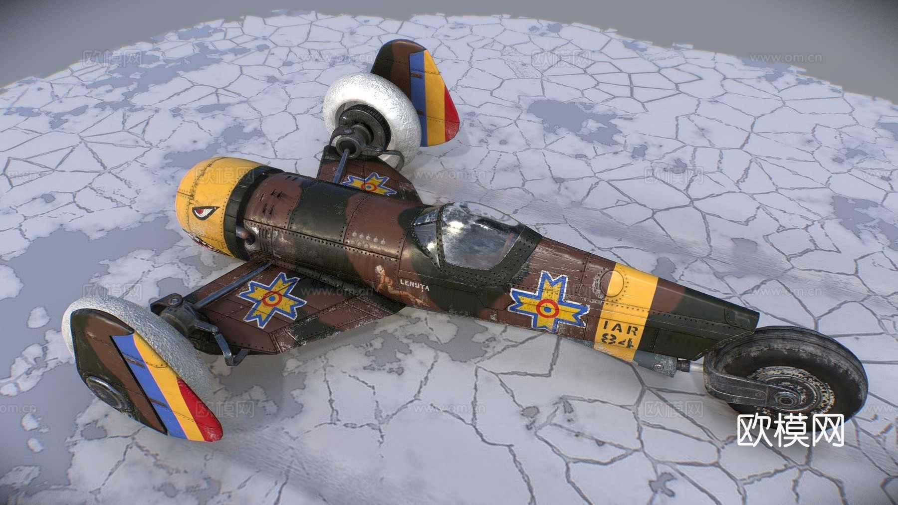 IAR80普拉内罗德罗马尼亚空军版3d模型下载（渲染图1）