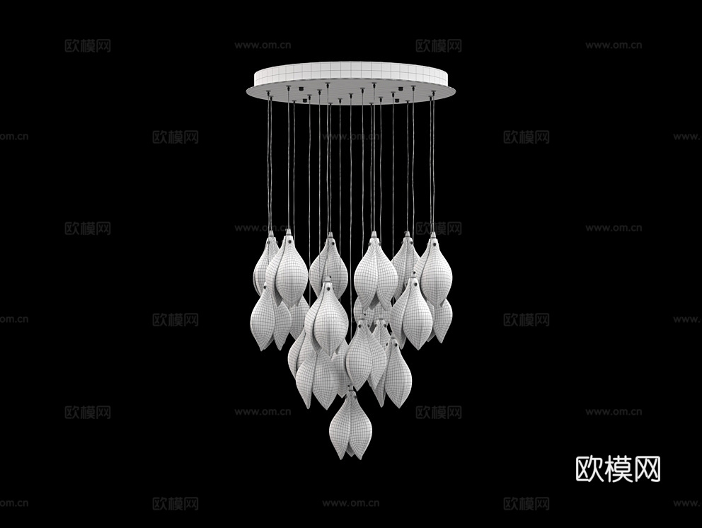 Cloyd 吸顶灯 花朵吊灯3d模型下载（渲染图3）