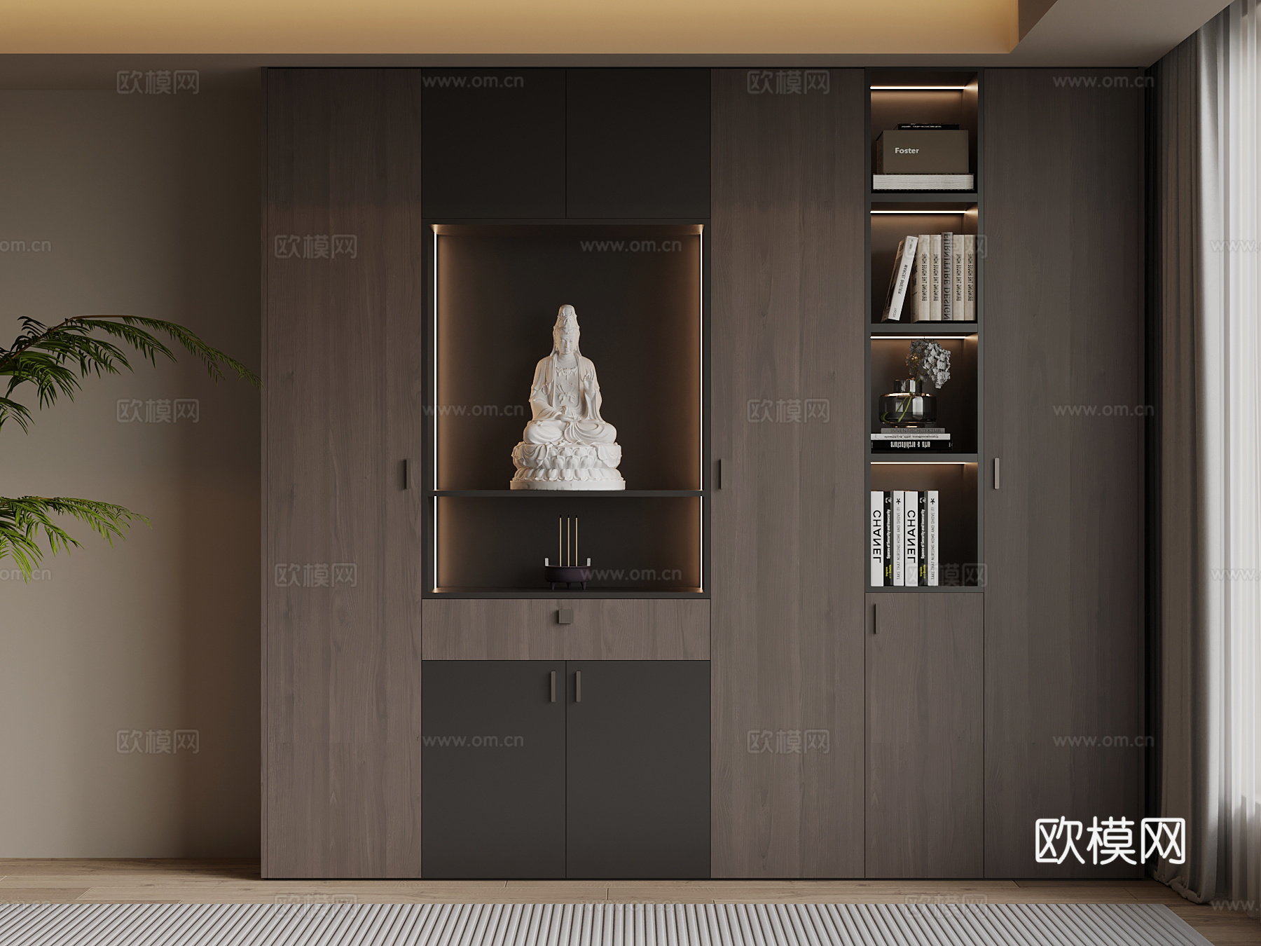 现代佛龛su模型