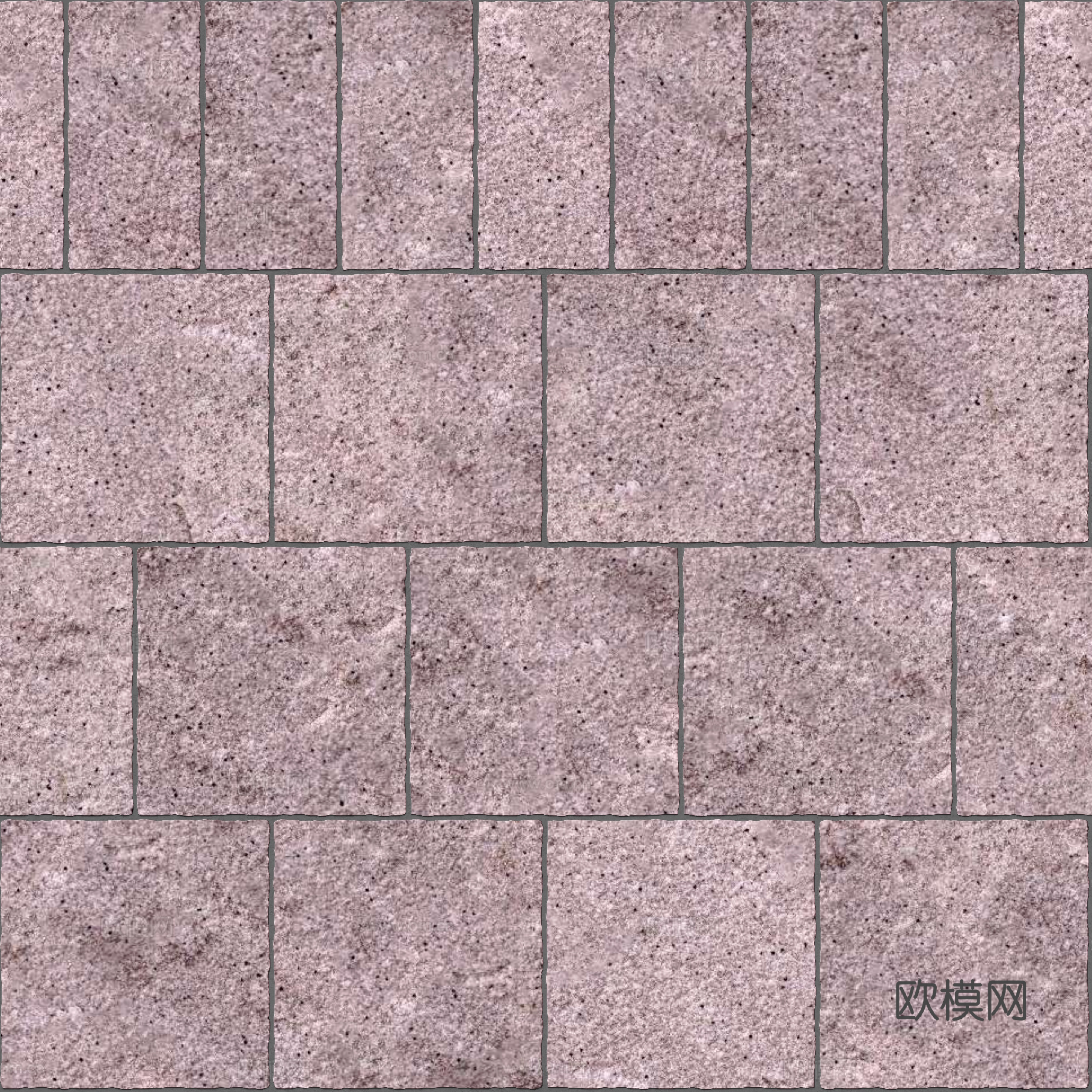 暗红色红色砂岩石板-宽窄间隔错缝29