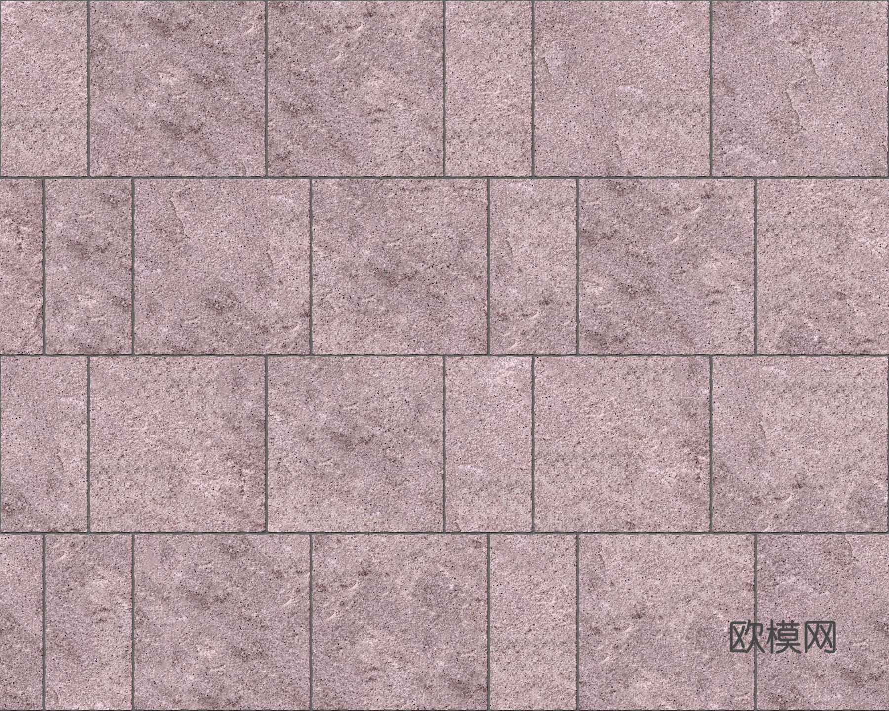 暗红色红色砂岩石板-宽窄间隔错缝37