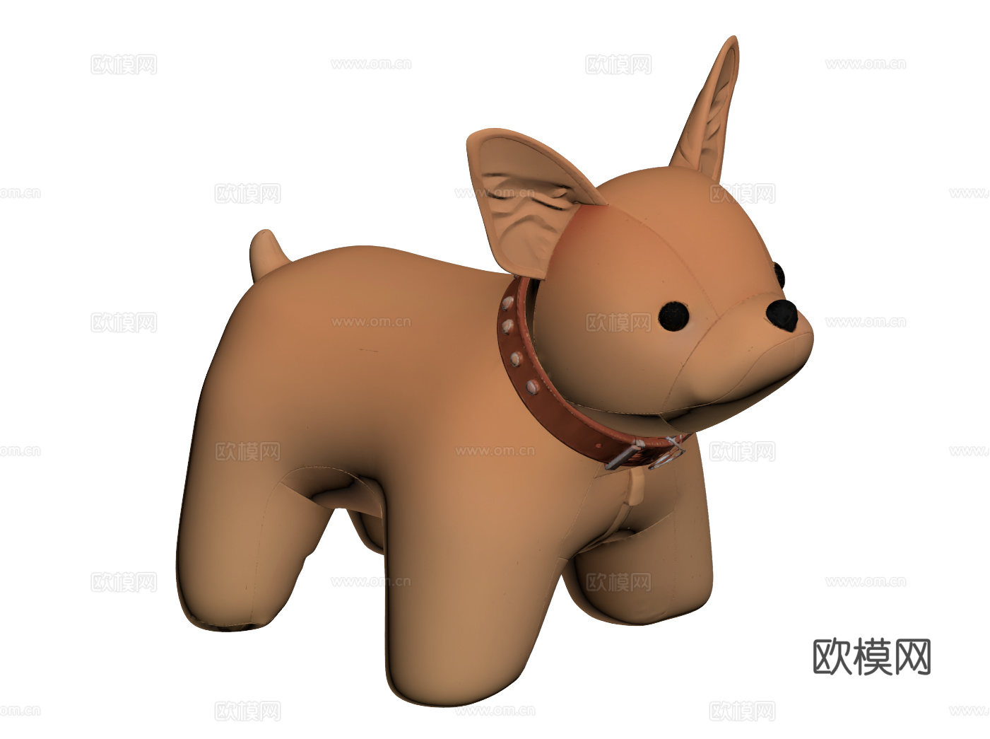 现代动物沙发凳 毛绒玩具 法斗狗凳子su模型