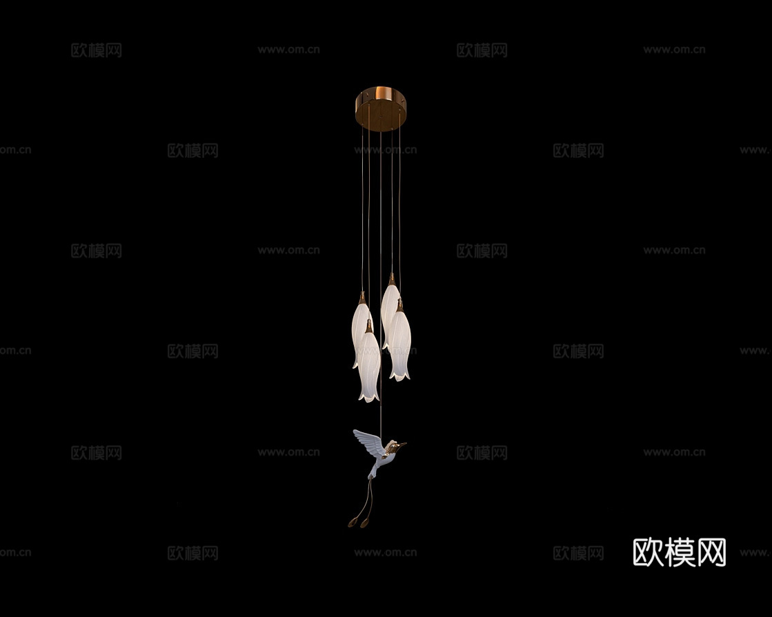 Cloyd 小鸟吊灯3d模型下载（渲染图2）