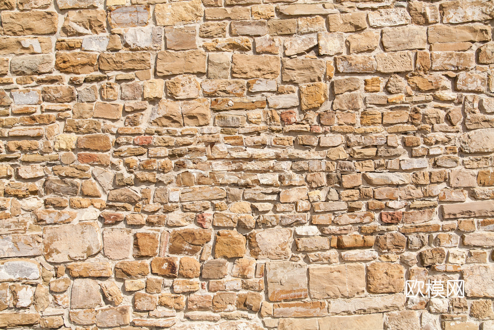 规则自然形态干垒石，毛石墙面60