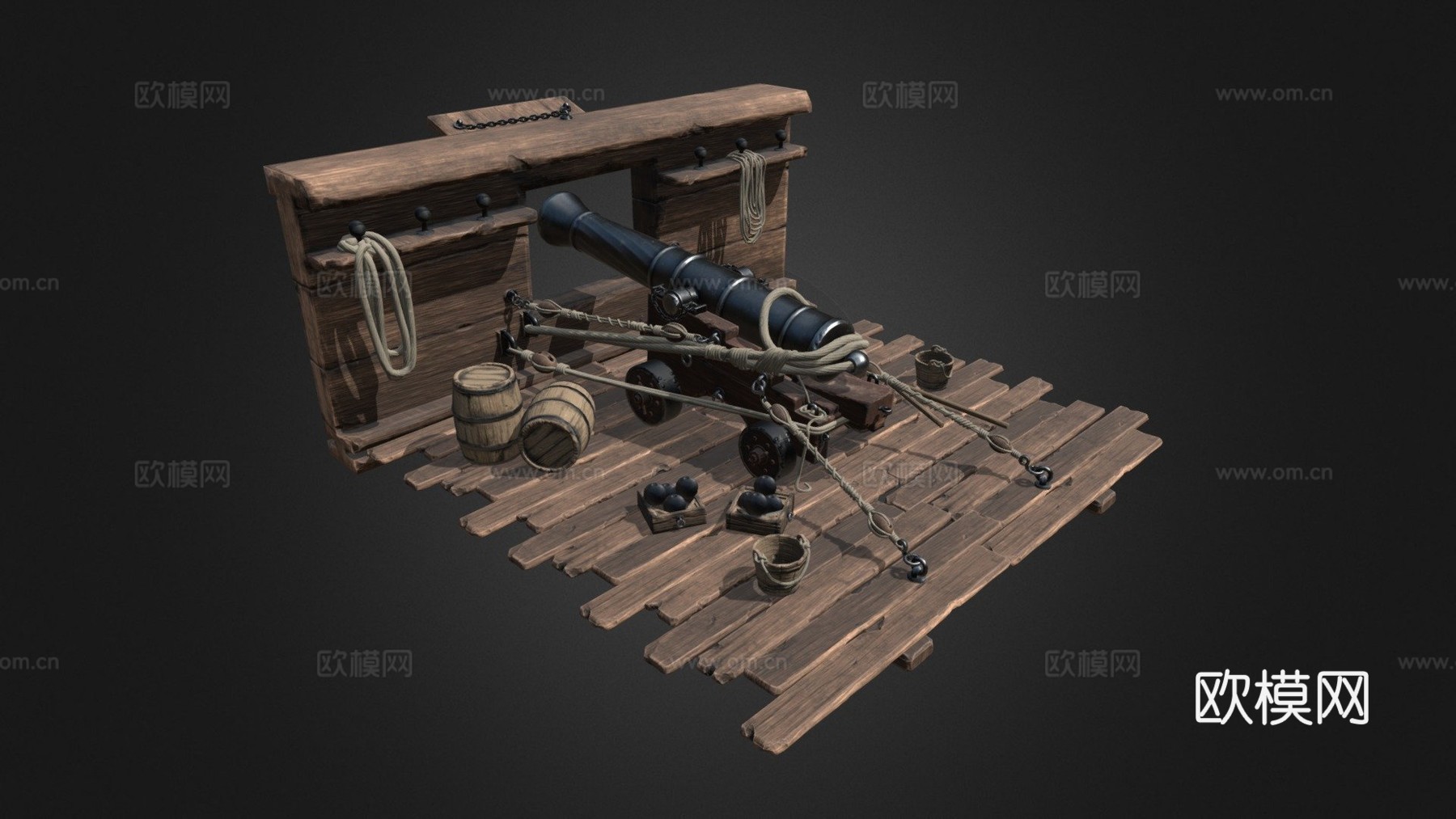 海军炮3d模型下载（渲染图1）