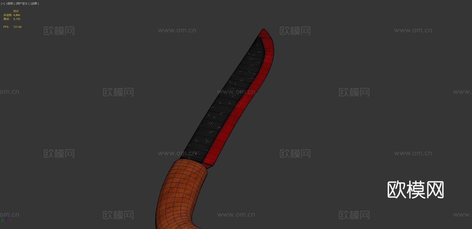 戈洛克砍刀3d模型下载（渲染图4）