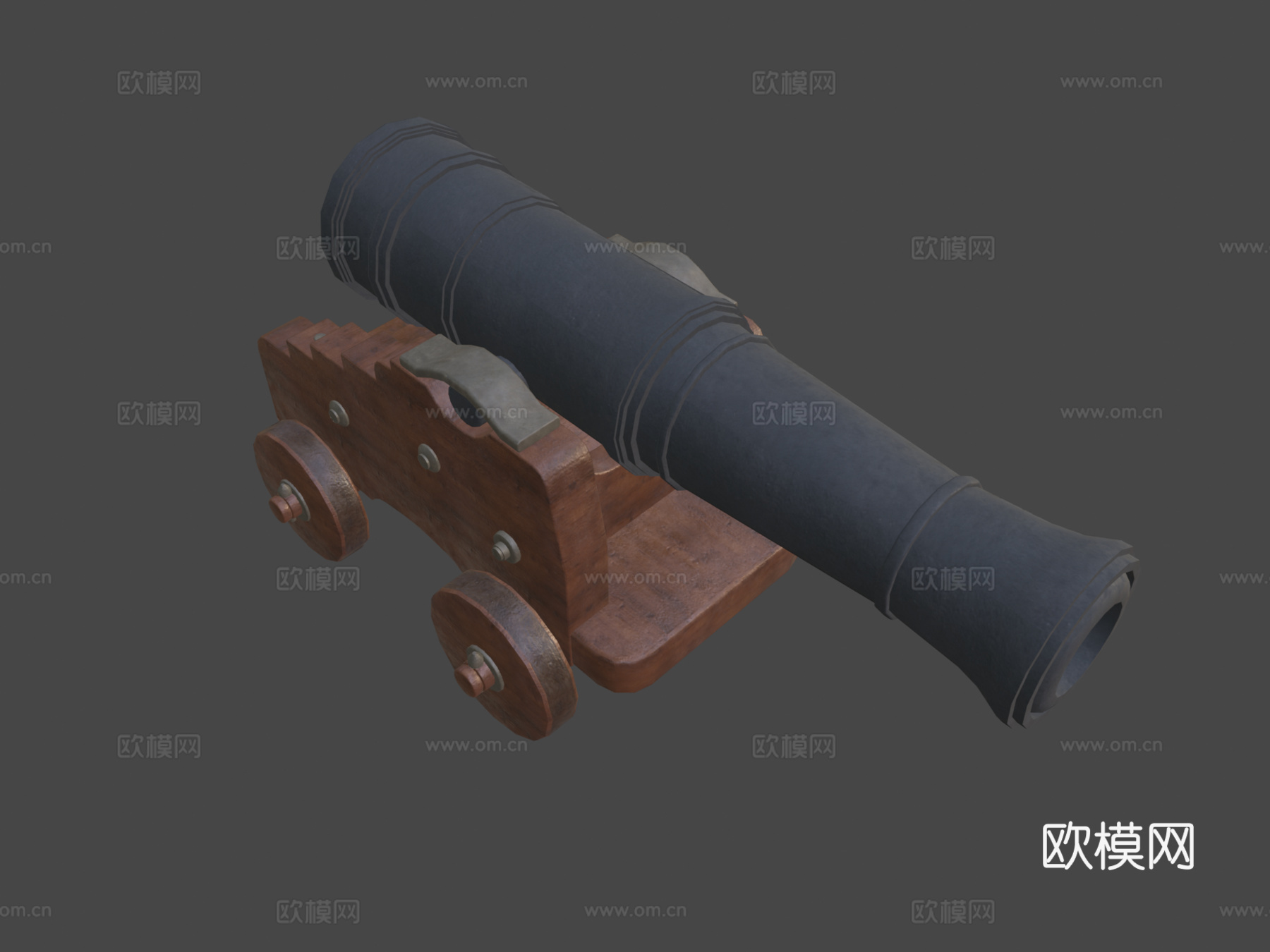 简易加农炮3d模型下载（渲染图5）