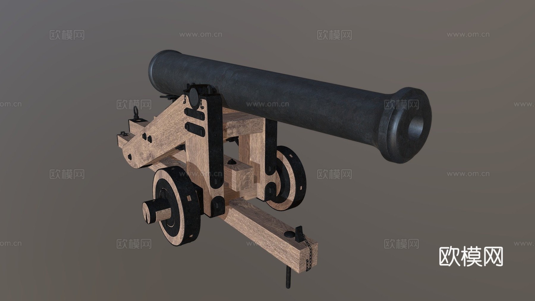 联邦要塞炮台炮3d模型下载（渲染图1）