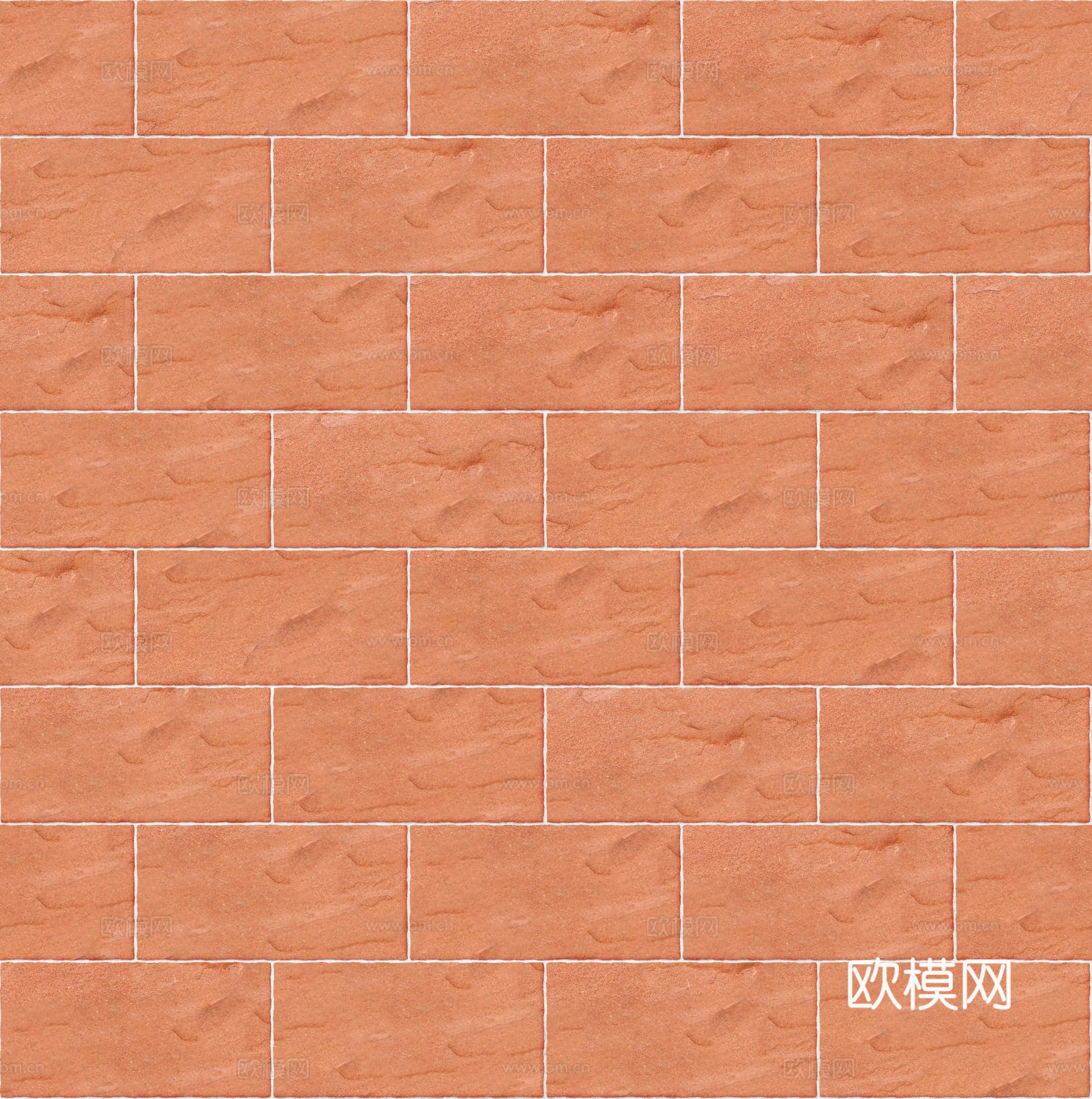 暗红色红色砂岩石板-矩形错缝-横向50