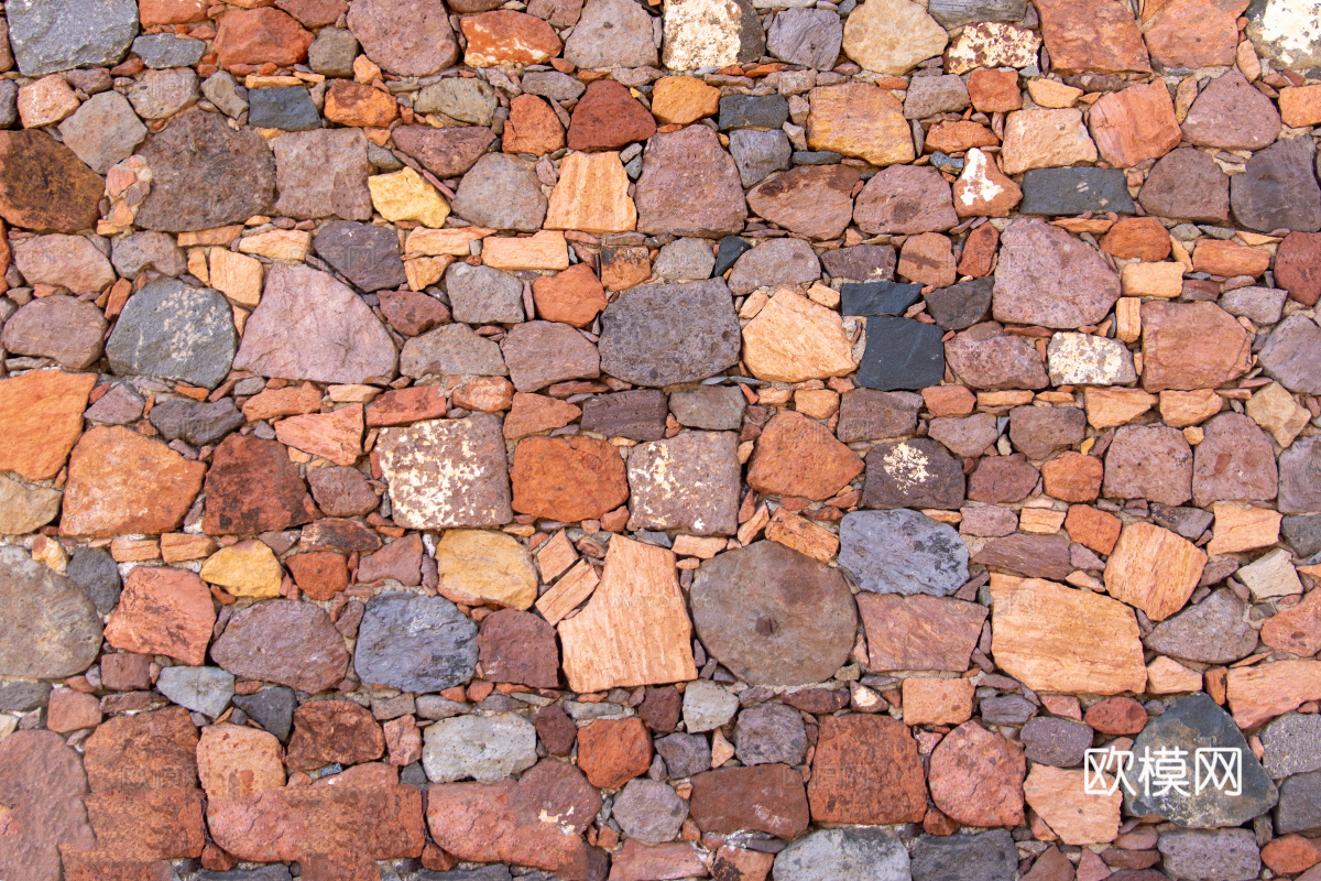 不规则多边形干垒石，自然毛石肌理125