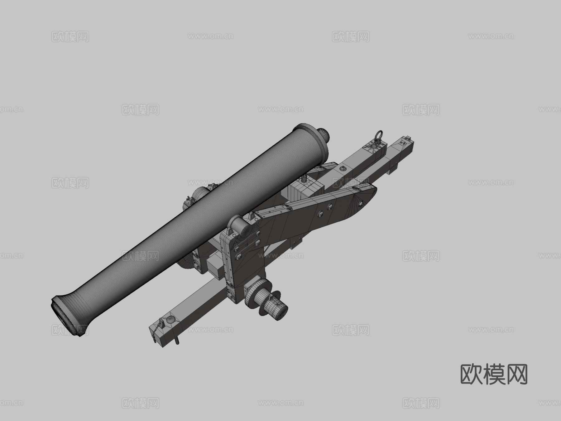联邦要塞炮台炮3d模型下载（渲染图3）