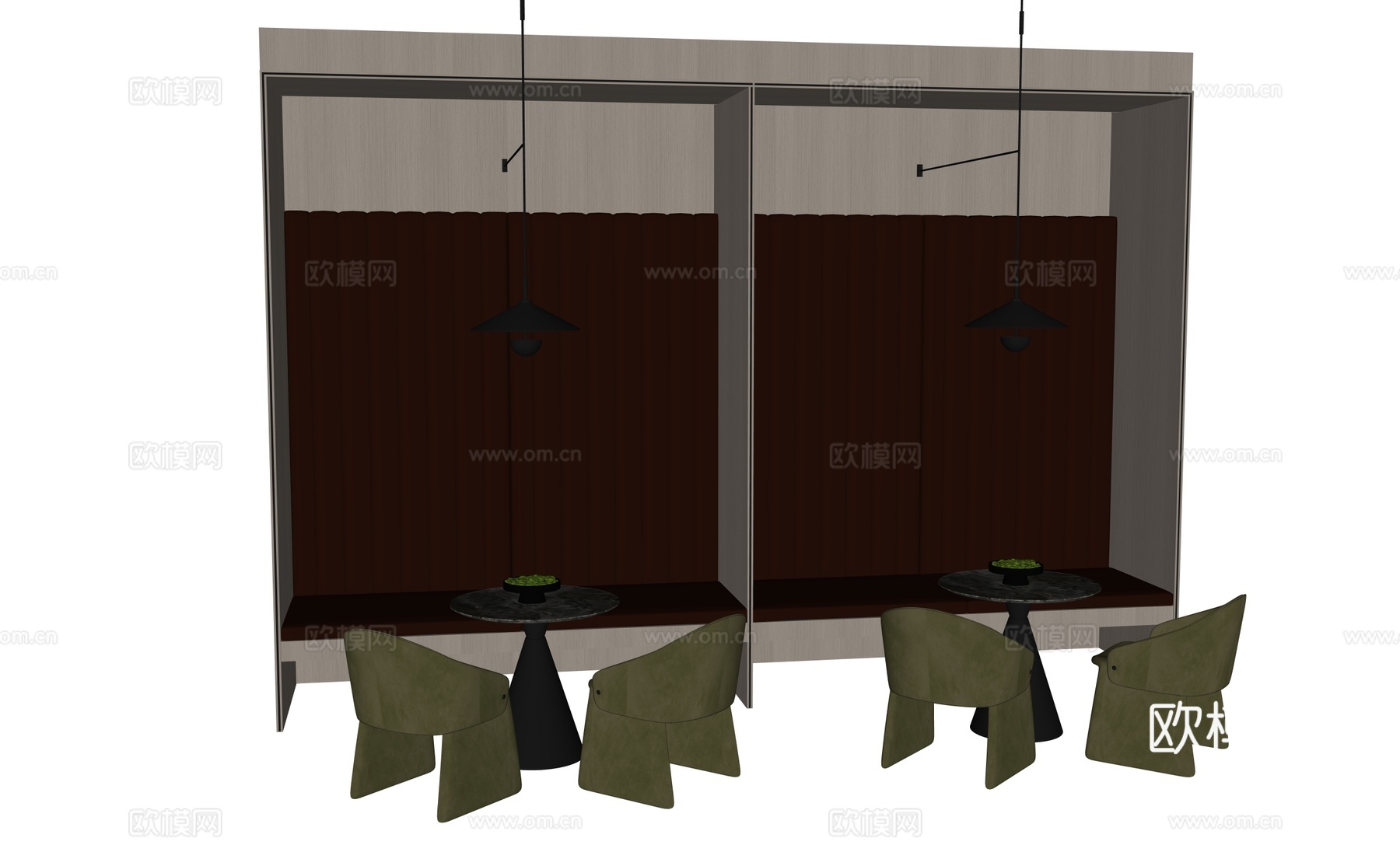 卡座沙发洽谈区su模型