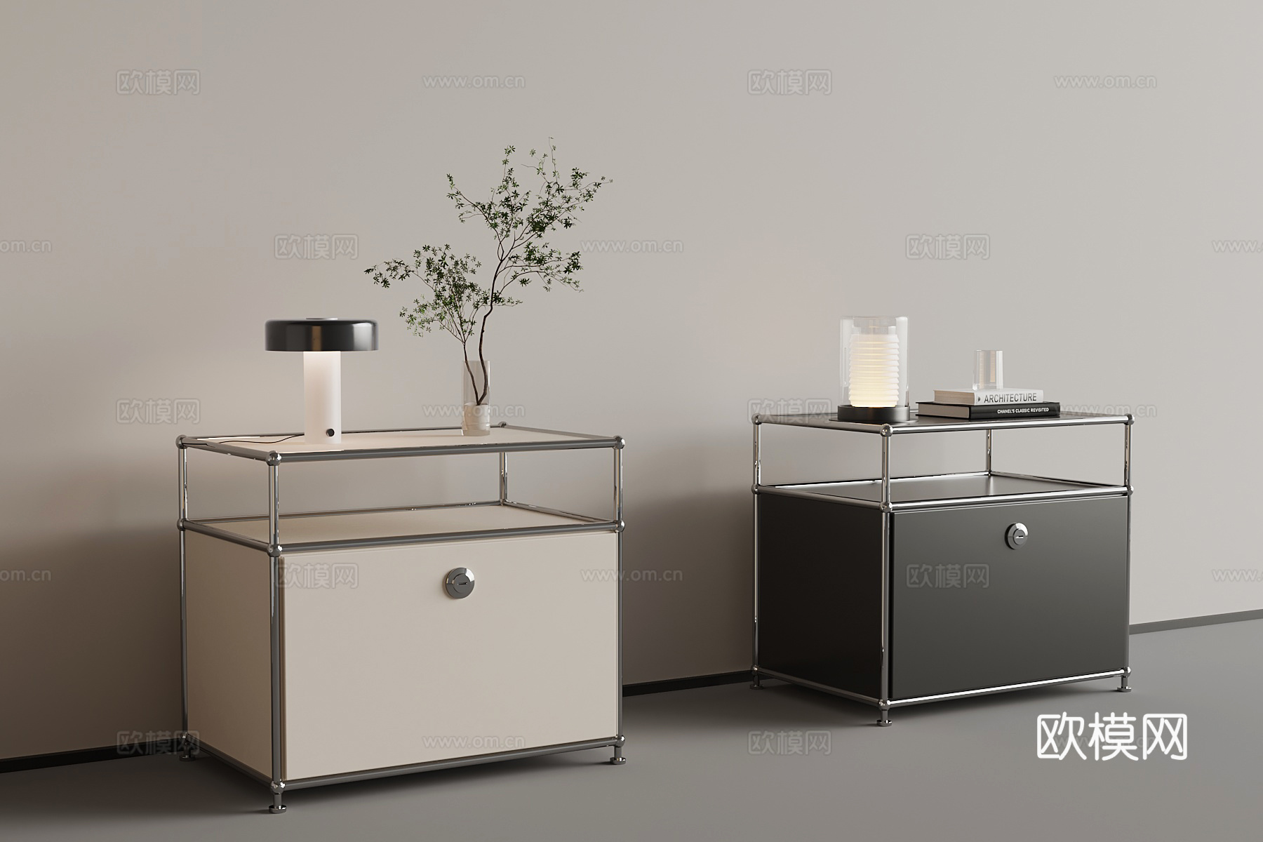 现代床头柜su模型