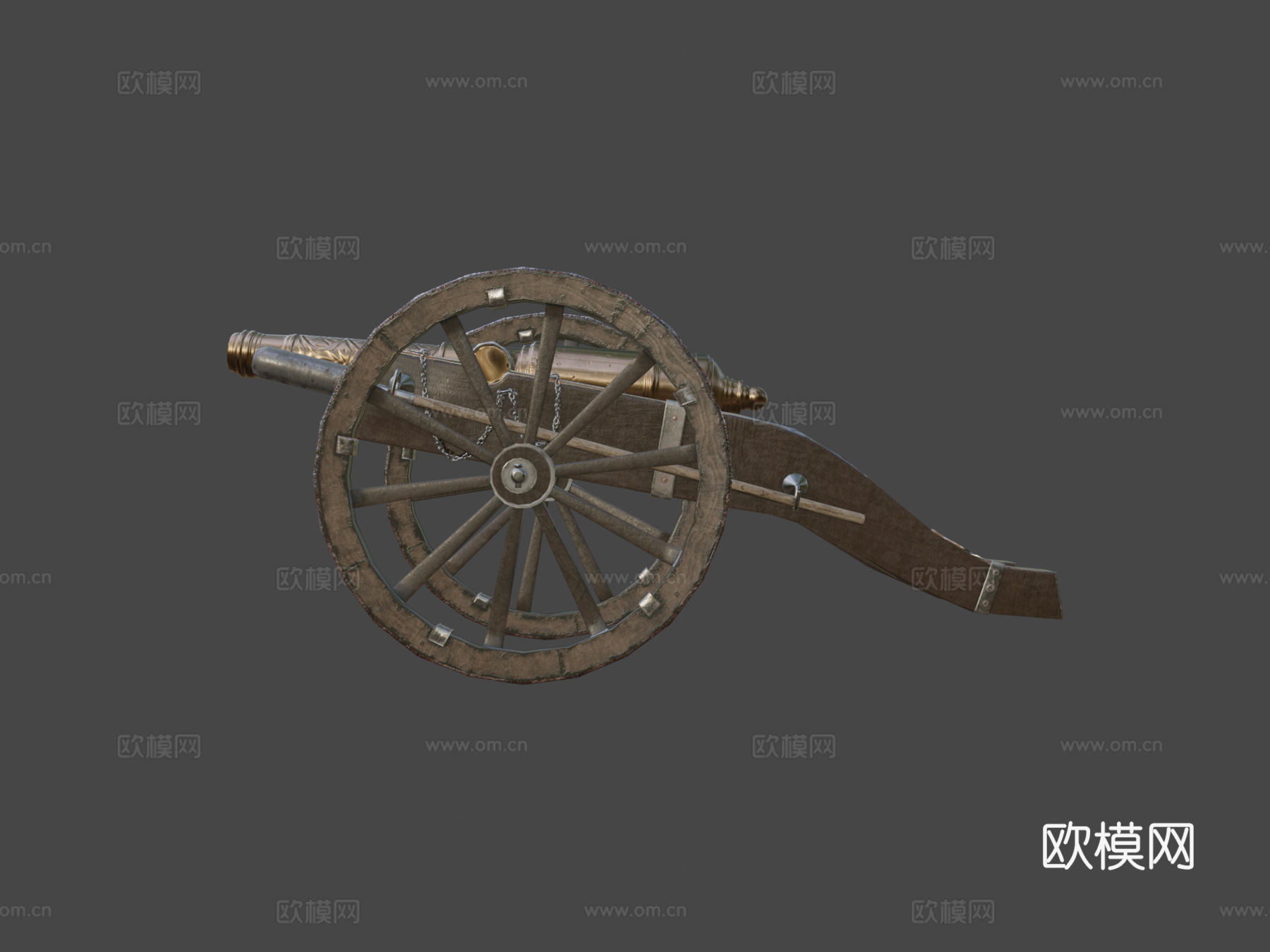 低多边形炮3d模型下载（渲染图6）