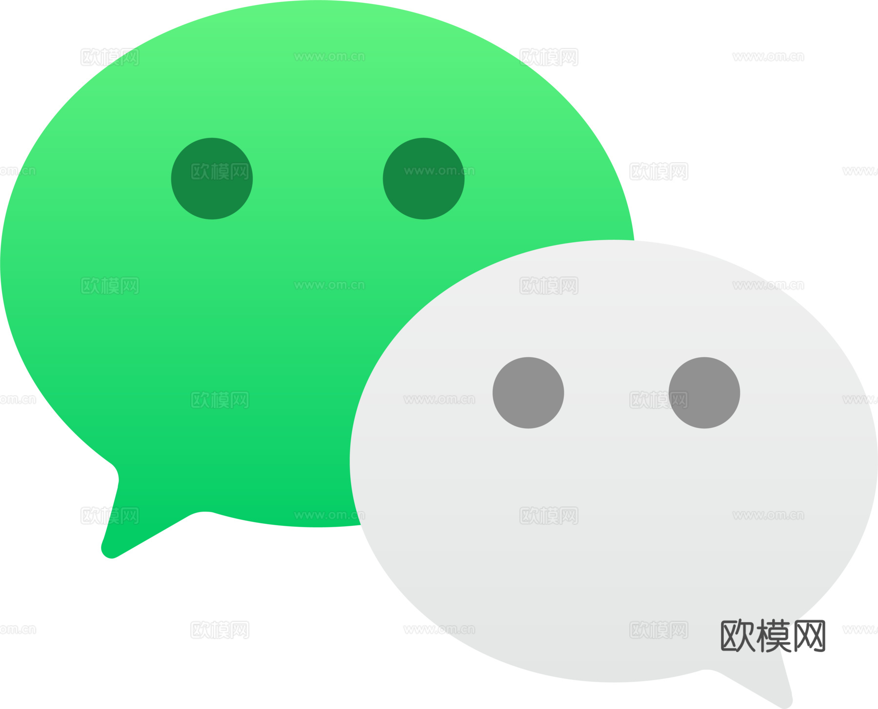 微信4，社交平台logo