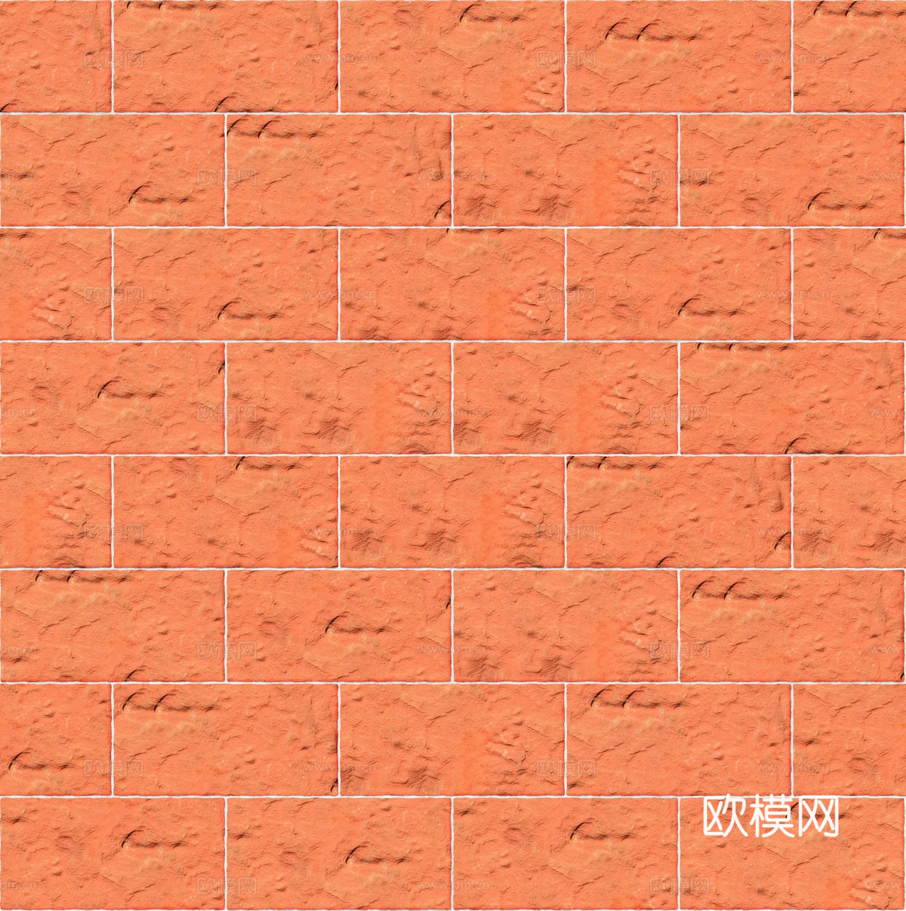 暗红色红色砂岩石板-矩形错缝-横向25