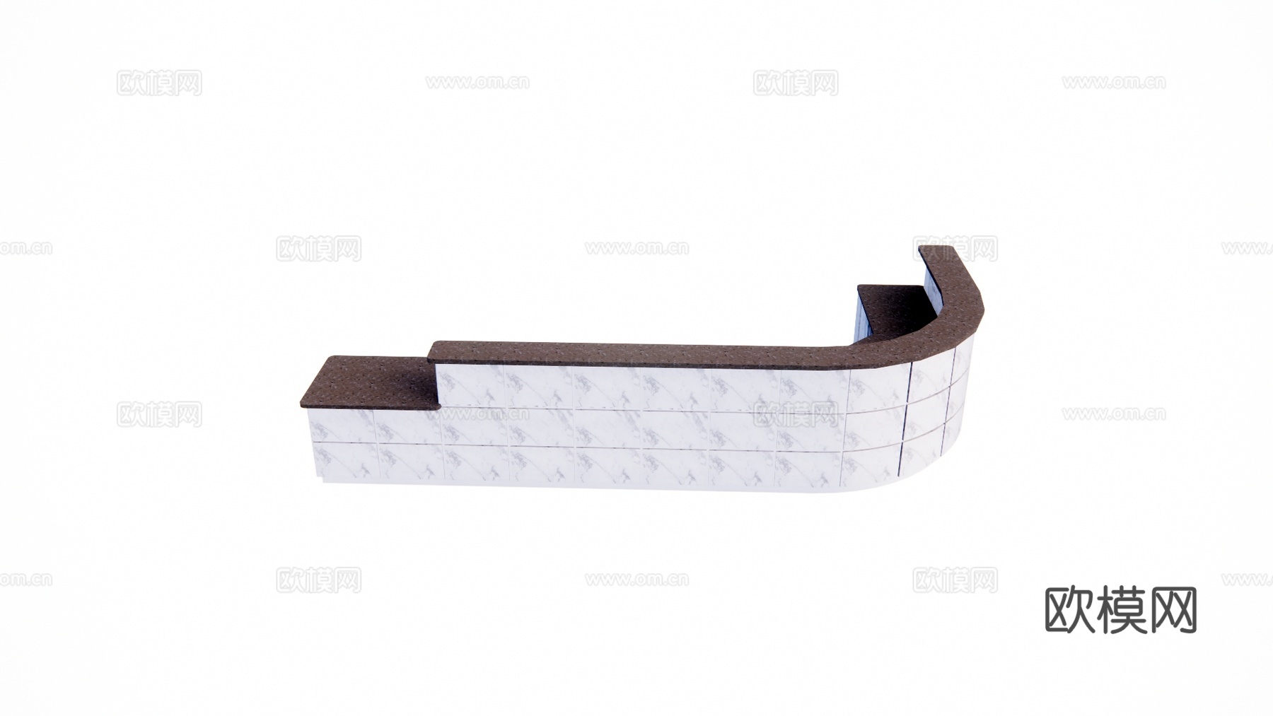 电脑 前台 工装 办公空间su模型