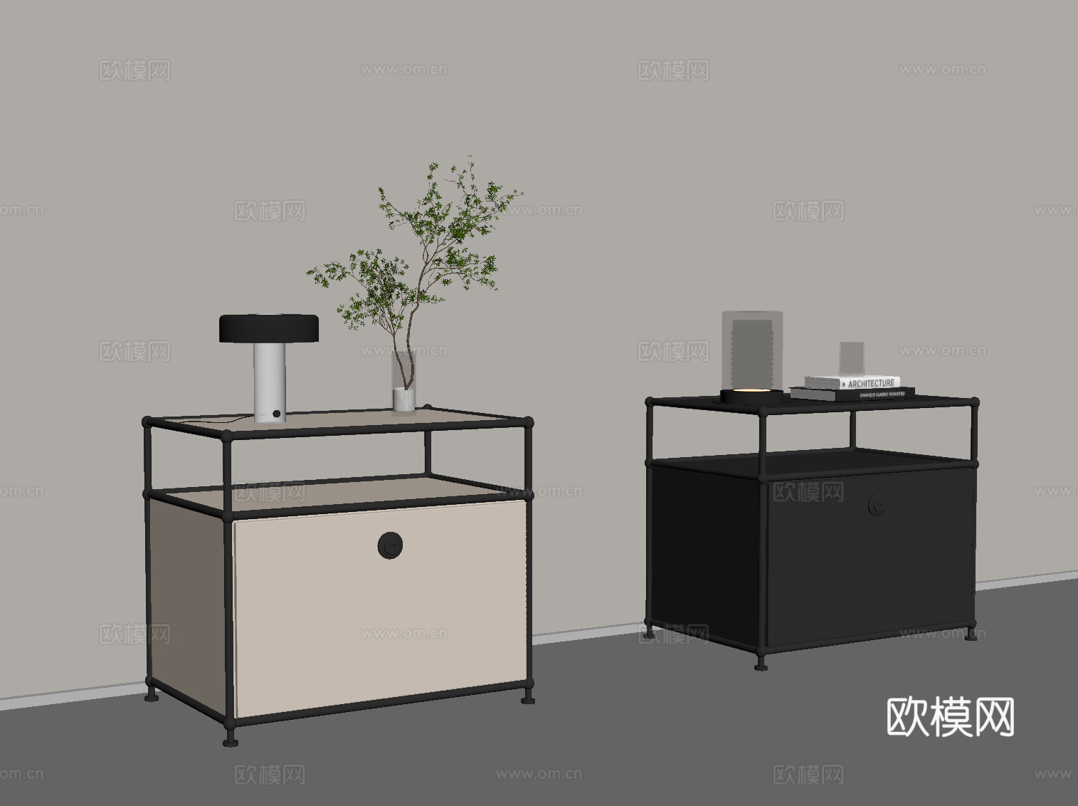 现代床头柜su模型