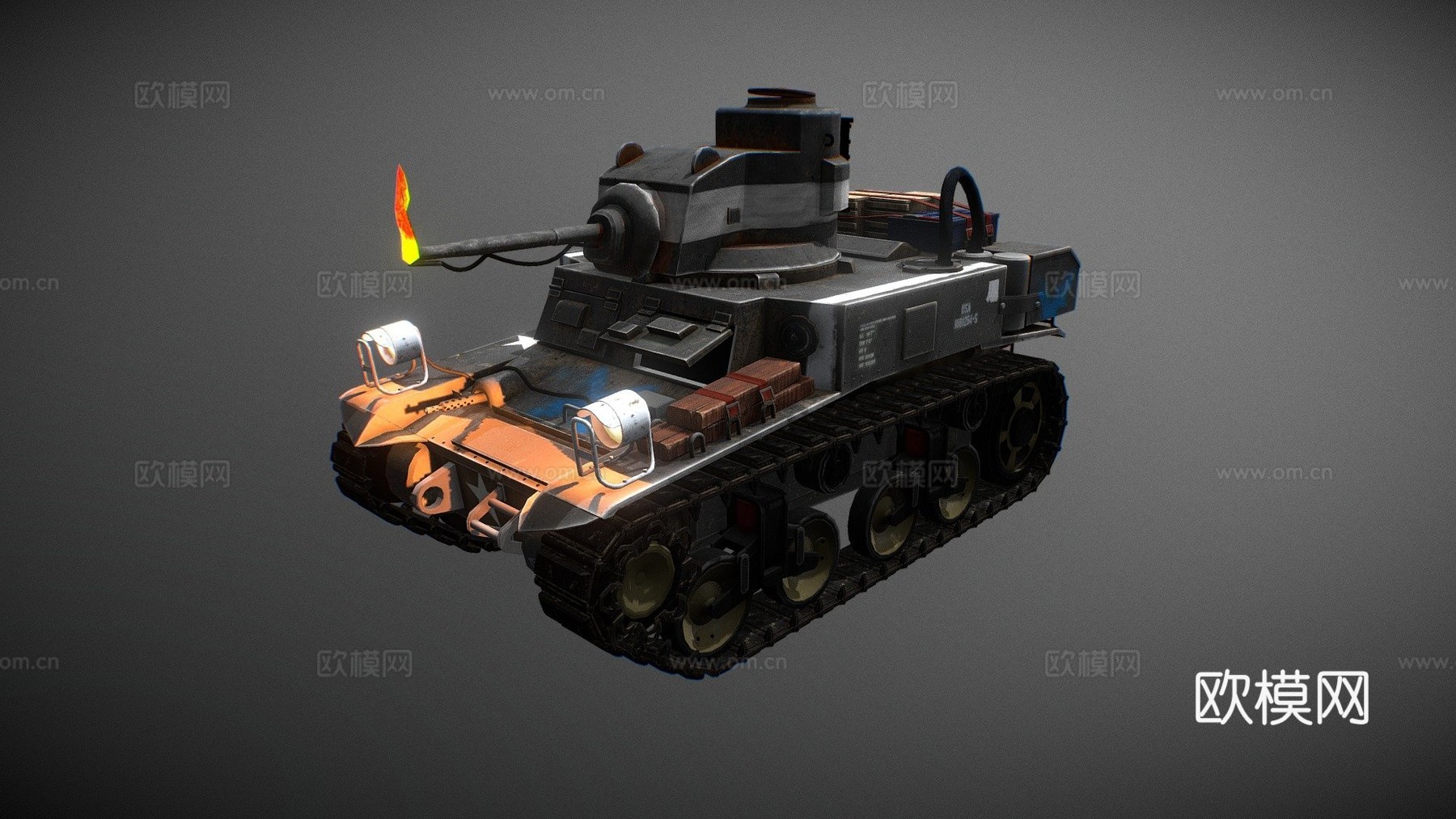 斯图亚特M1坦克3d模型下载（渲染图1）