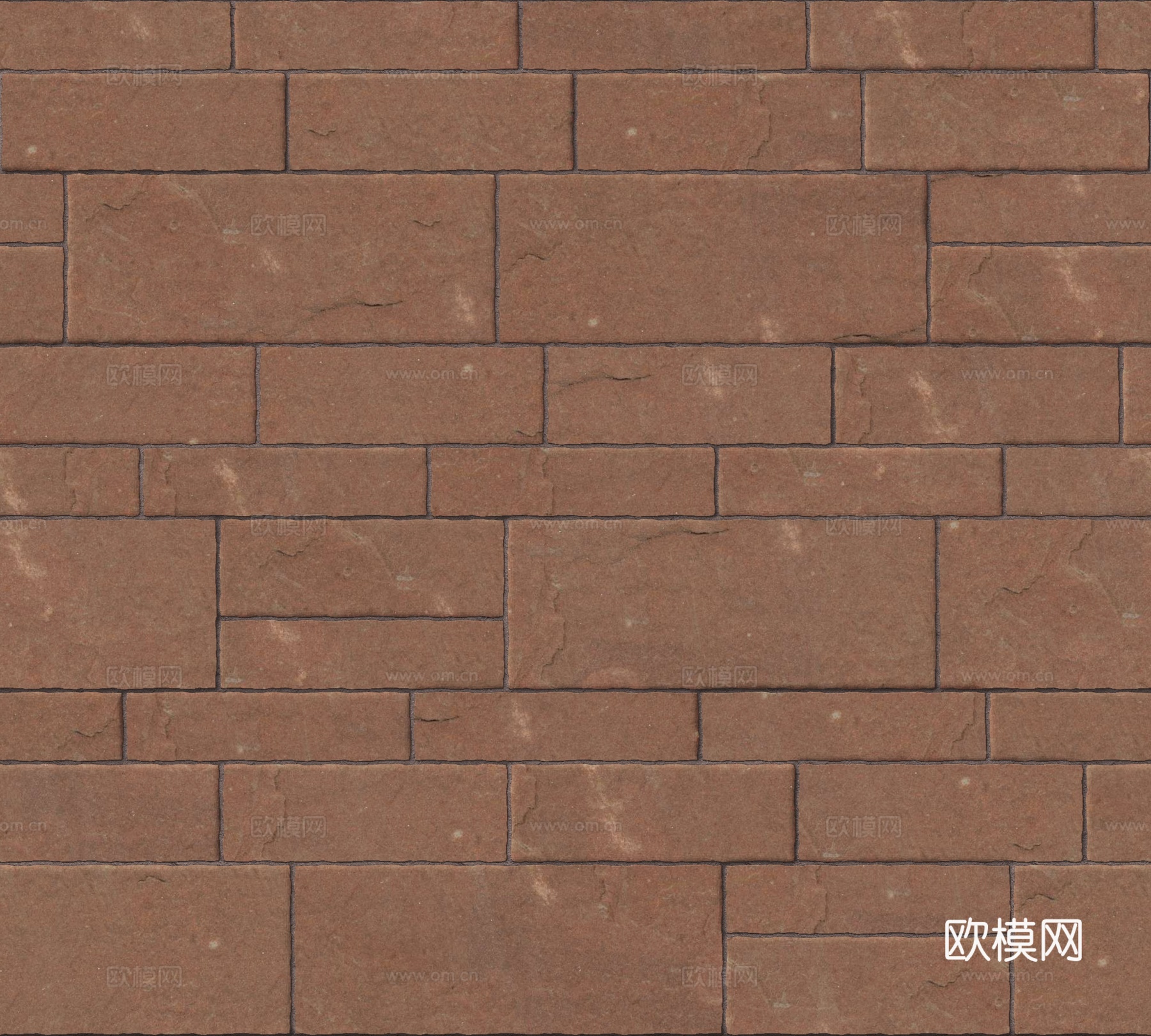 暗红色红色砂岩石板-大小错拼错缝2