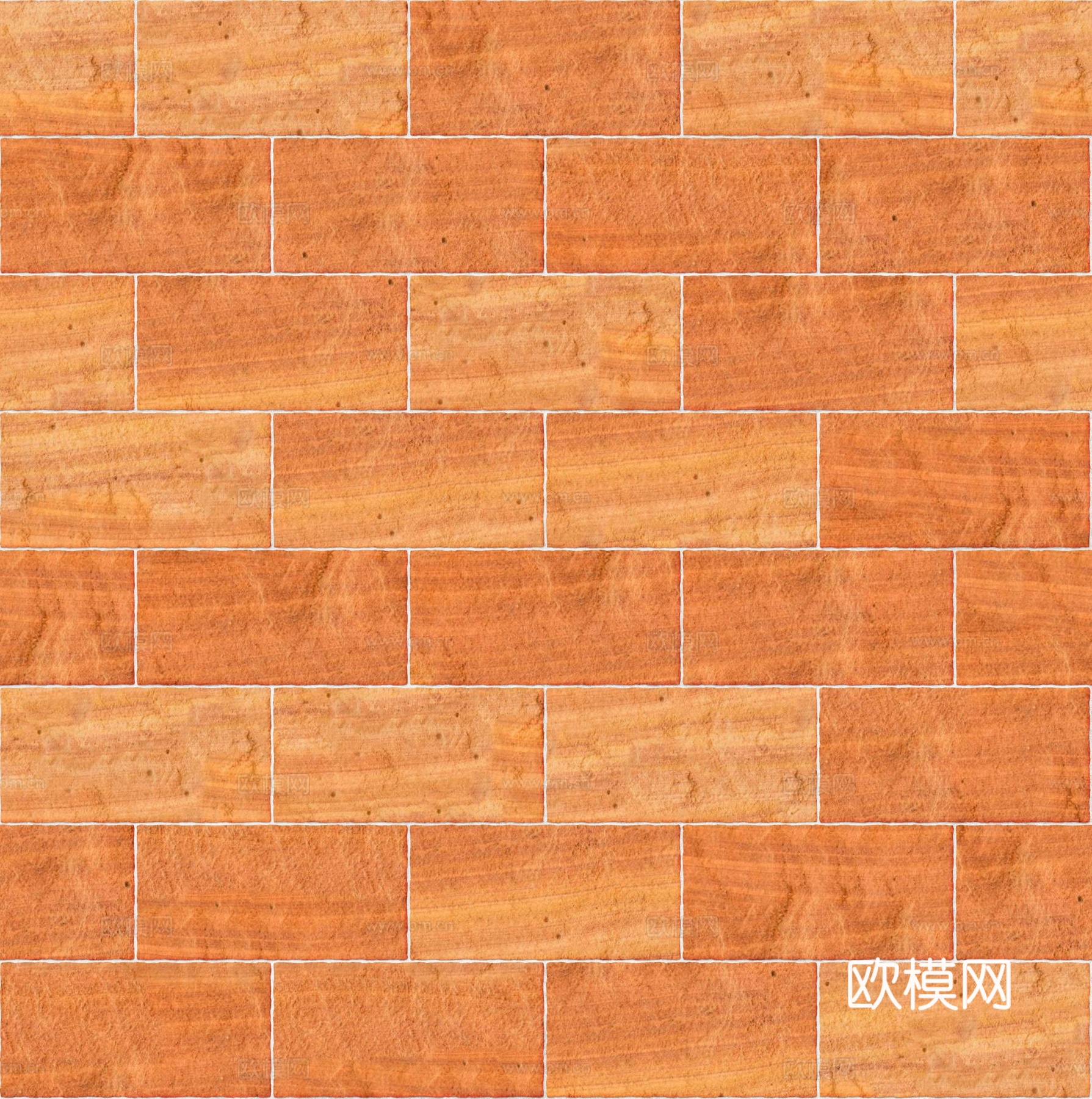 暗红色红色砂岩石板-矩形错缝-横向19