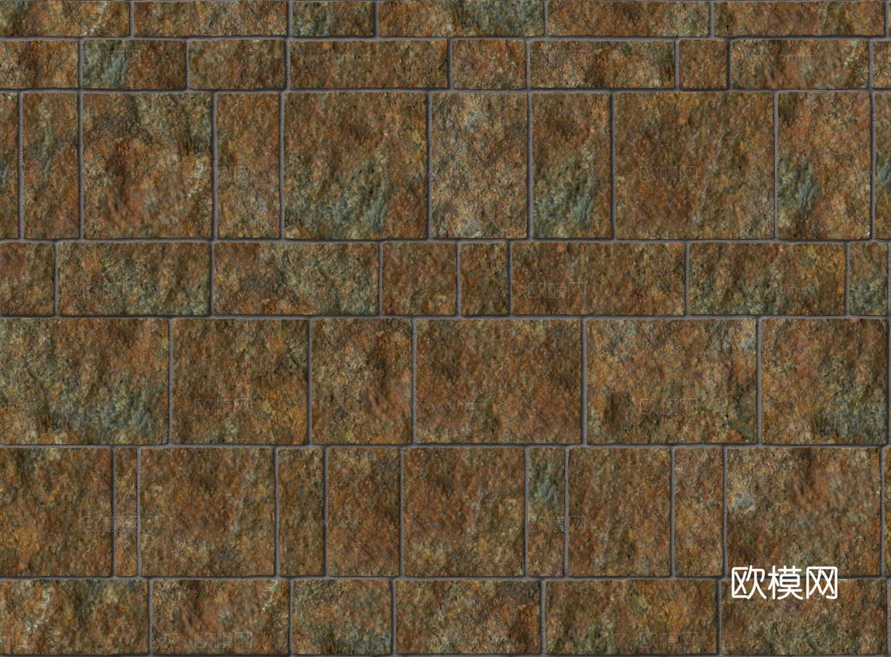 暗红色红色砂岩石板-大小错拼错缝17