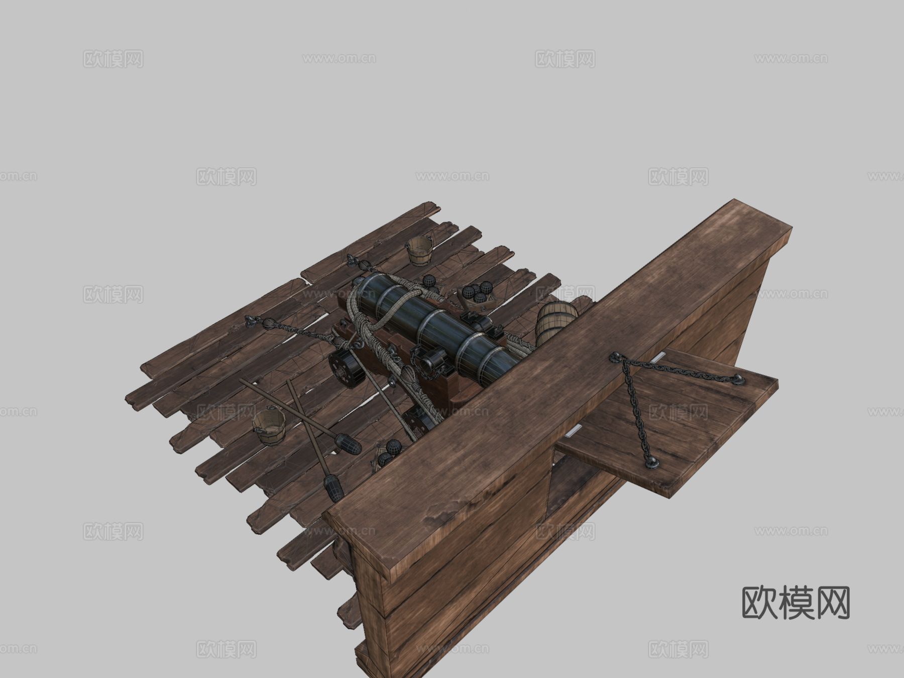 海军炮3d模型下载（渲染图2）