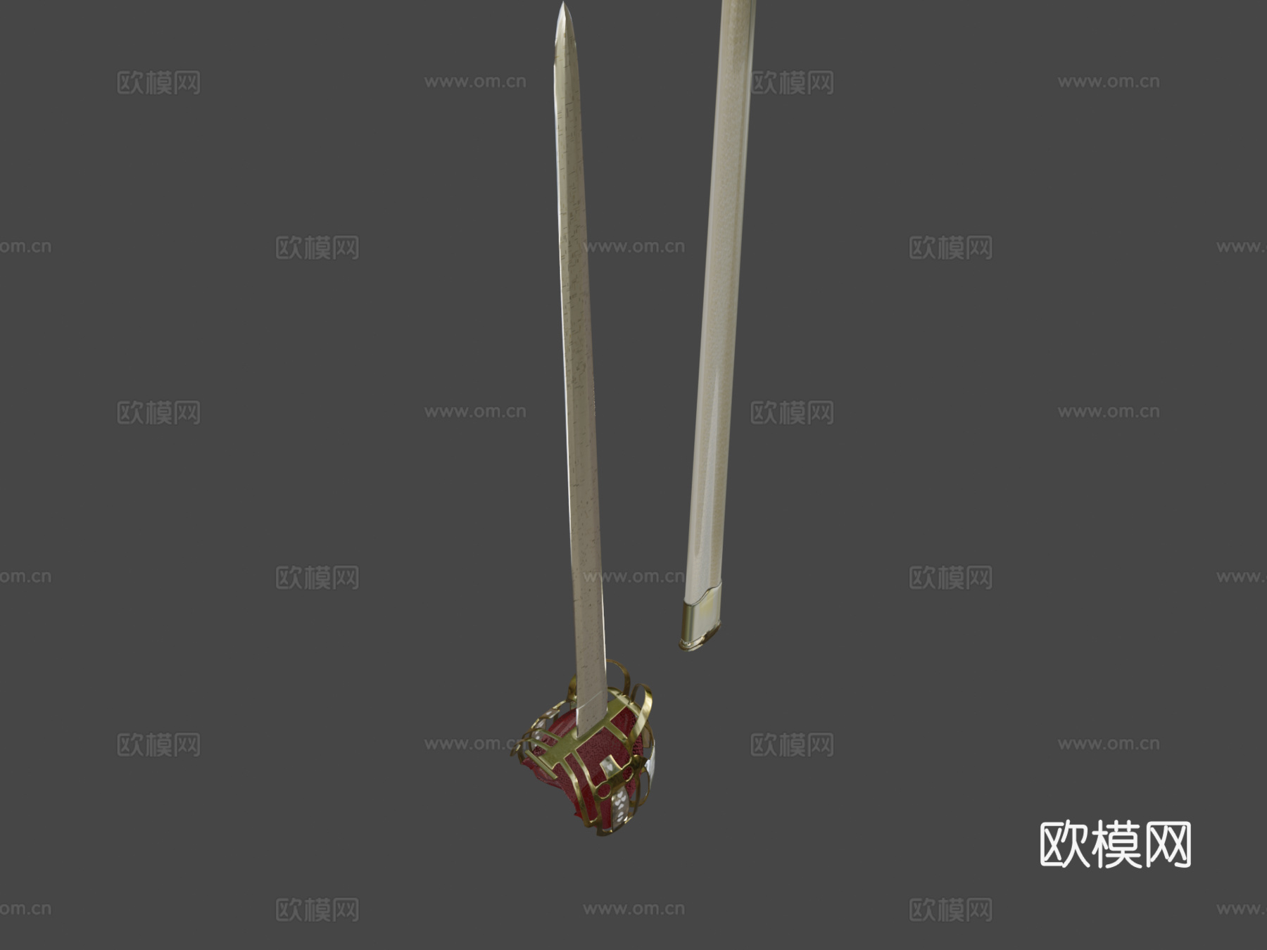 苏格兰阔剑3d模型下载（渲染图5）