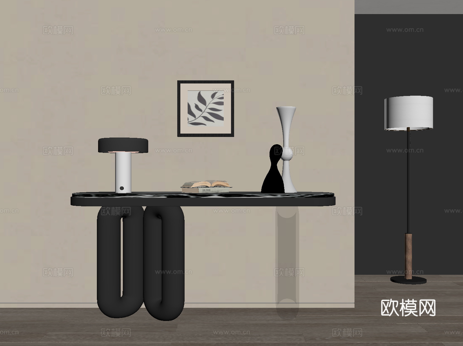 现代端景台su模型