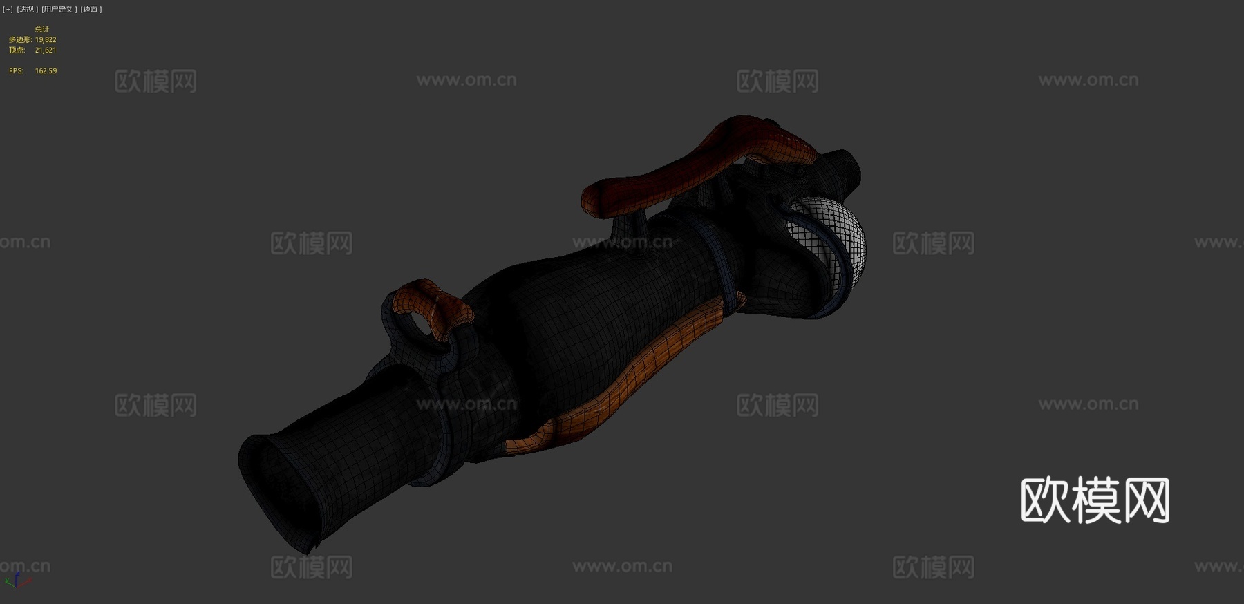 耕作加农炮3d模型下载（渲染图4）