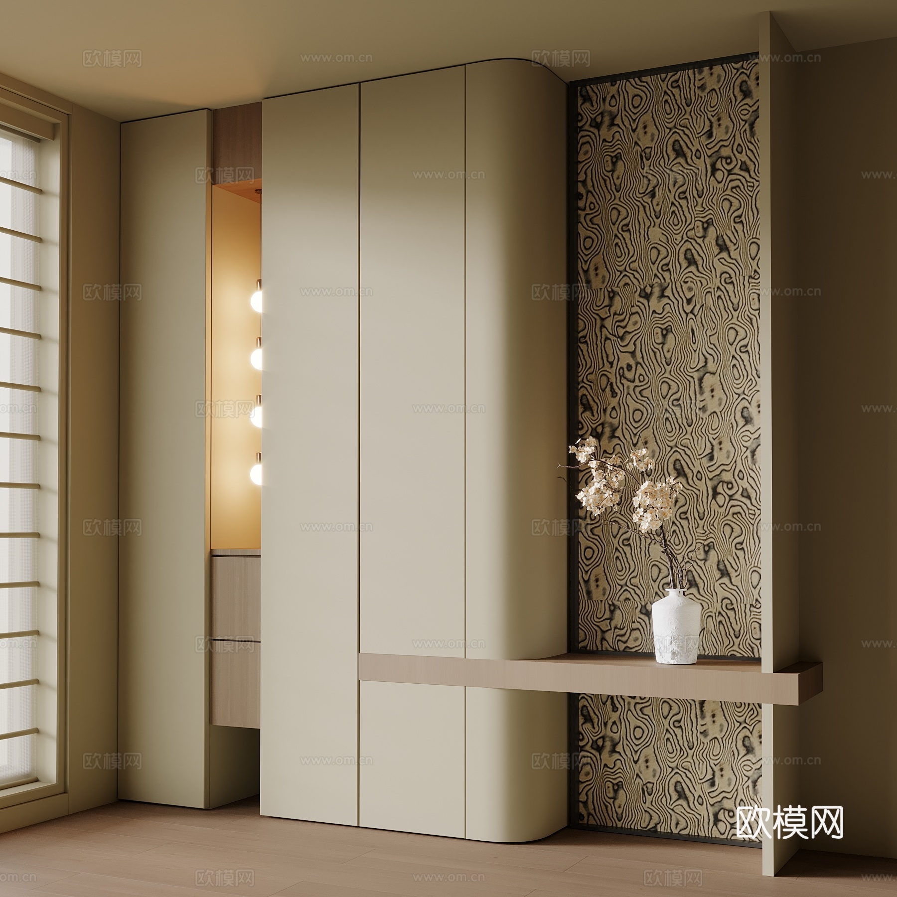 现代玄关鞋柜su模型