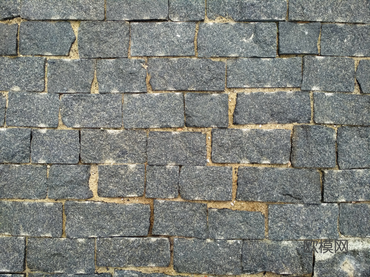 规则矩形形态干垒石，毛石墙面58