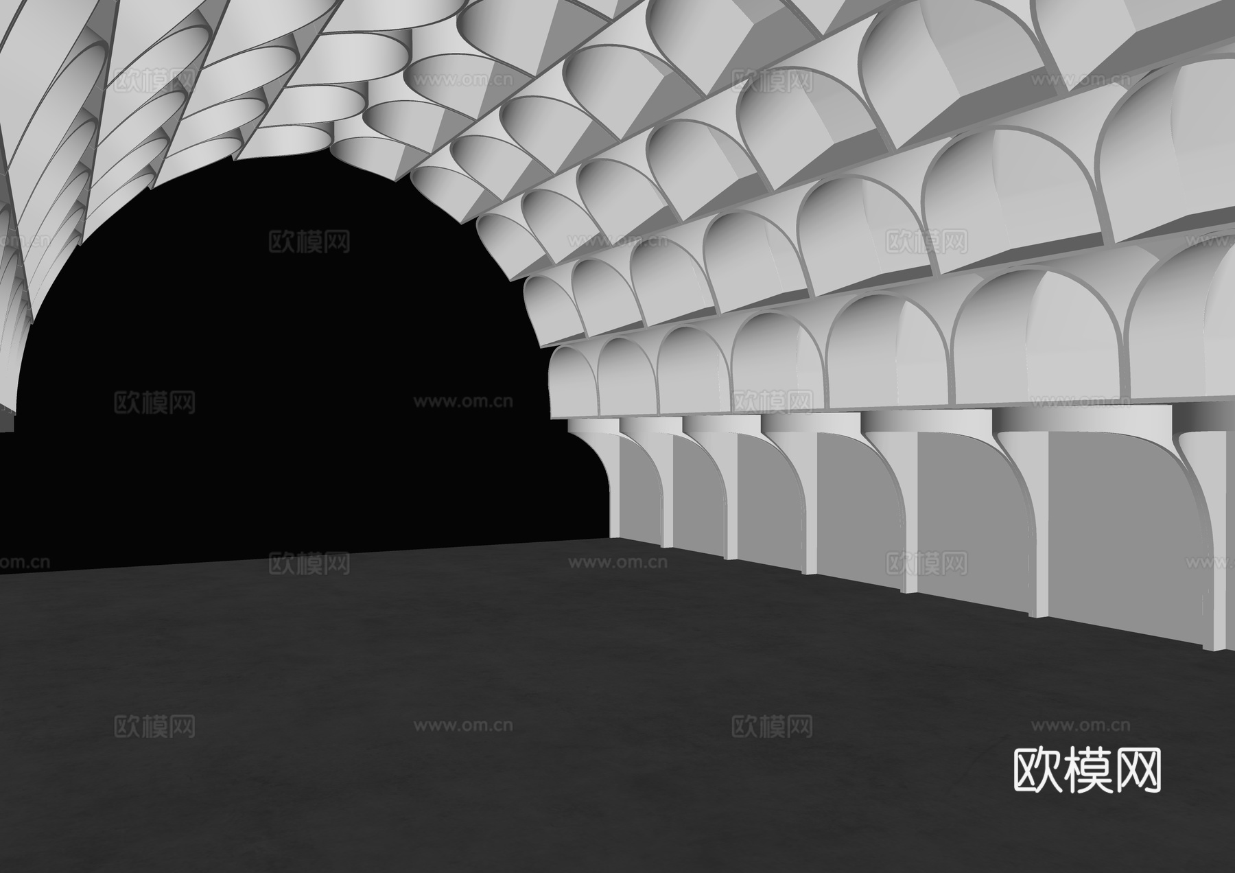 现代异形吊顶 过道吊顶 博物馆吊顶 工装吊顶 商业吊顶 亚克su模型