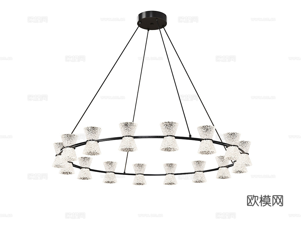 Pendant Chandelier Lussole吊灯3d模型下载（渲染图3）