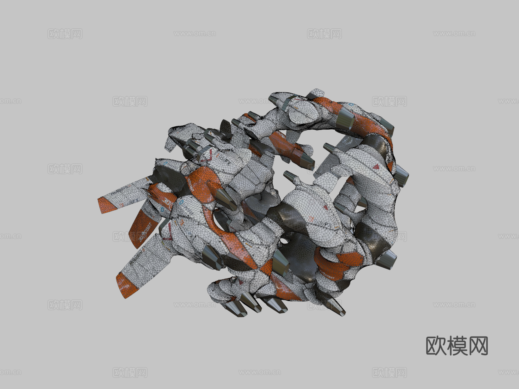 程序化硬表面建模测试9.72浅井13d模型下载（渲染图2）