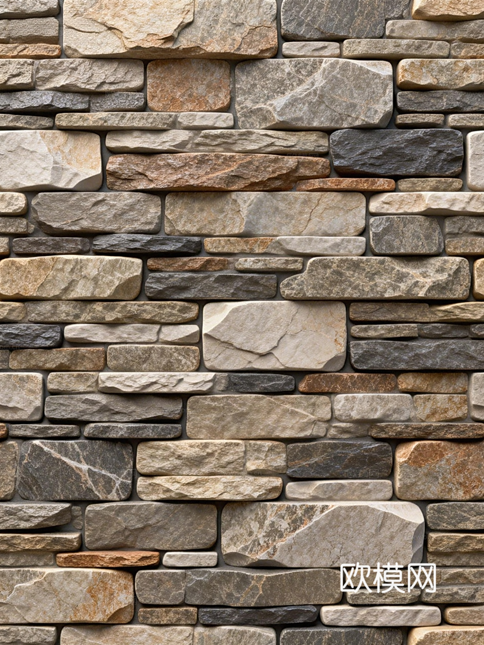 新中式现代石墙_现代文化石_乡村石头_石墙贴图