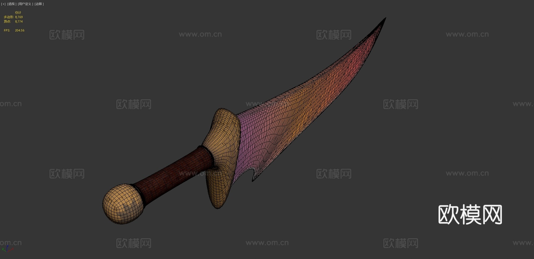 多色短刀3d模型下载（渲染图4）