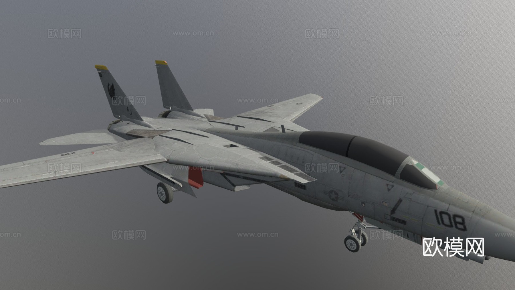 F14雄猫壮志凌云起落架放下可版3d模型下载（渲染图1）