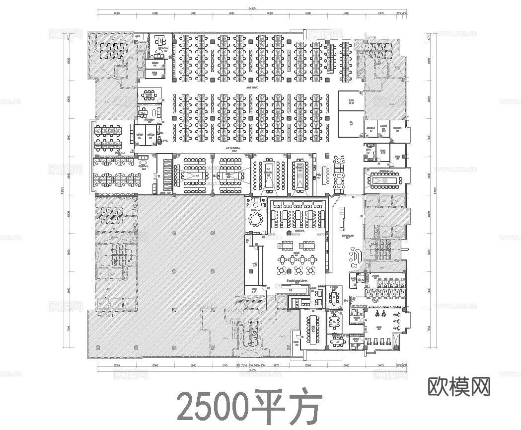 2500平办公室 最新平面施工图合集cad施工图