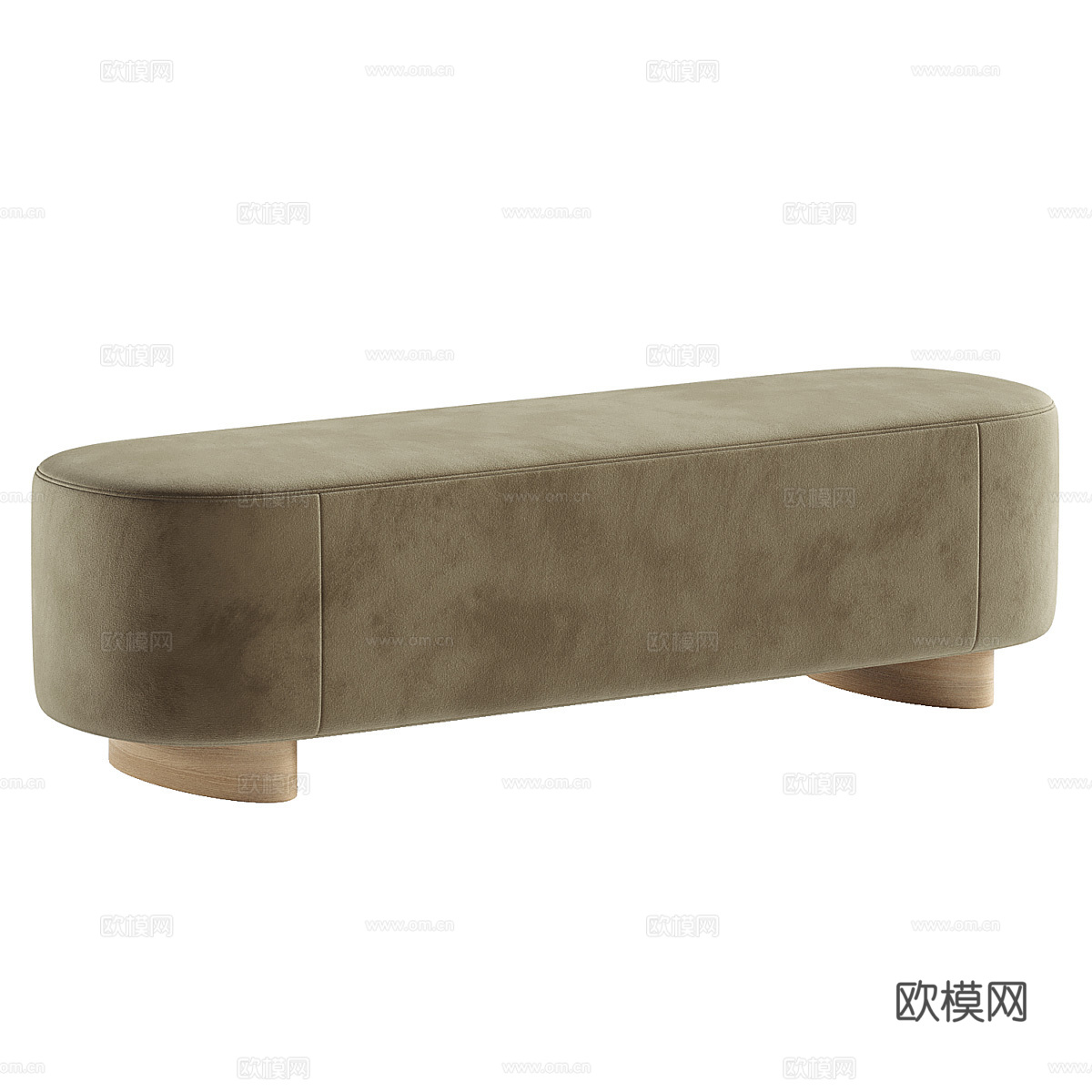 现代Teo布艺长凳3d模型下载（渲染图4）