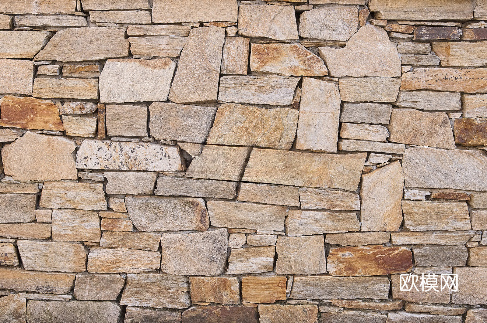 规则自然形态干垒石，毛石墙面51