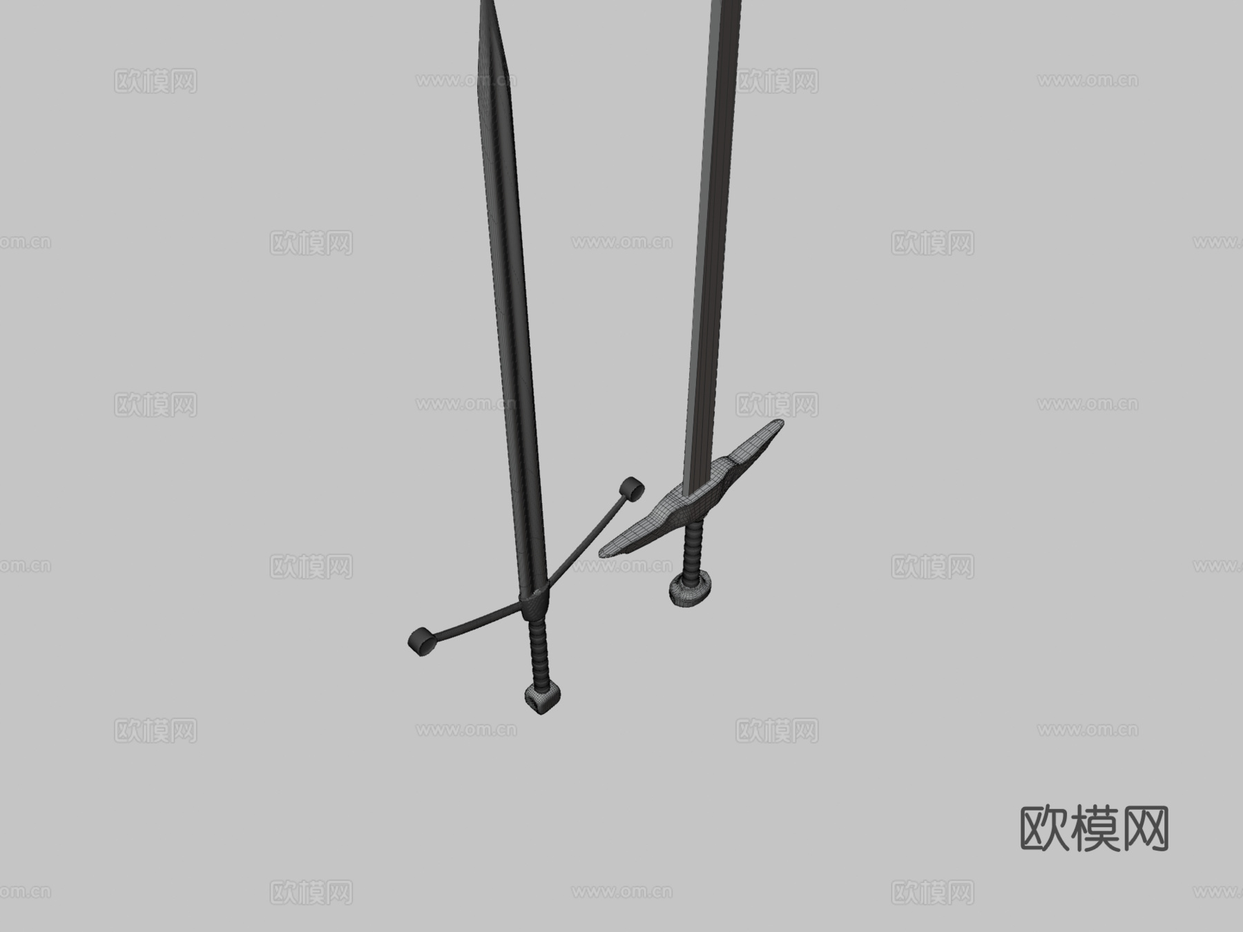 简约巨剑3d模型下载（渲染图3）