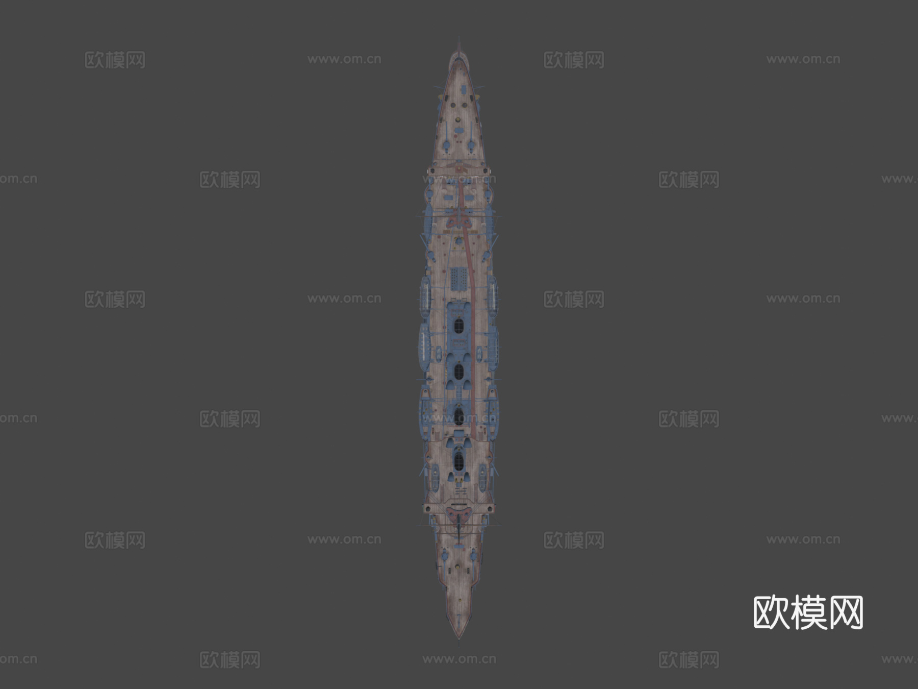瓦良格号3d模型下载（渲染图5）