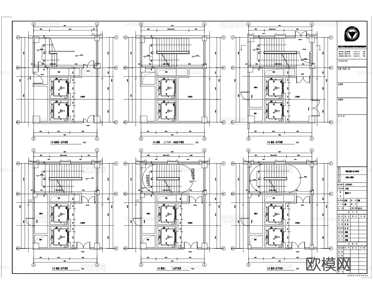商业综合体加步行街建筑施工图cad施工图